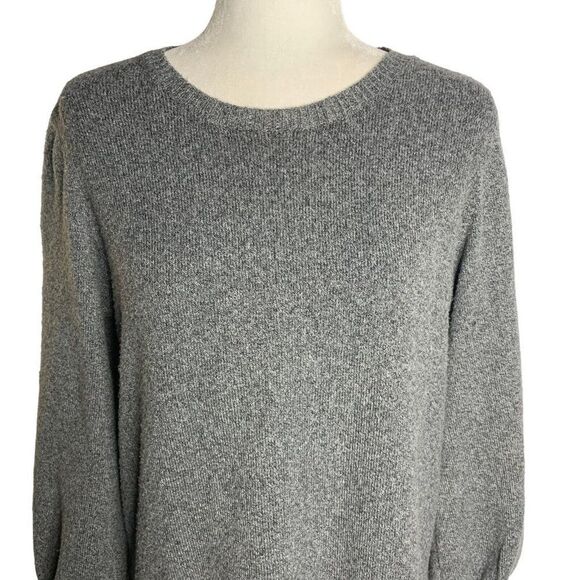 Marled Reunited Knit Sweater Dress S Grey Long Sleeves Crewneck Knee Length - Picture 2 of 6